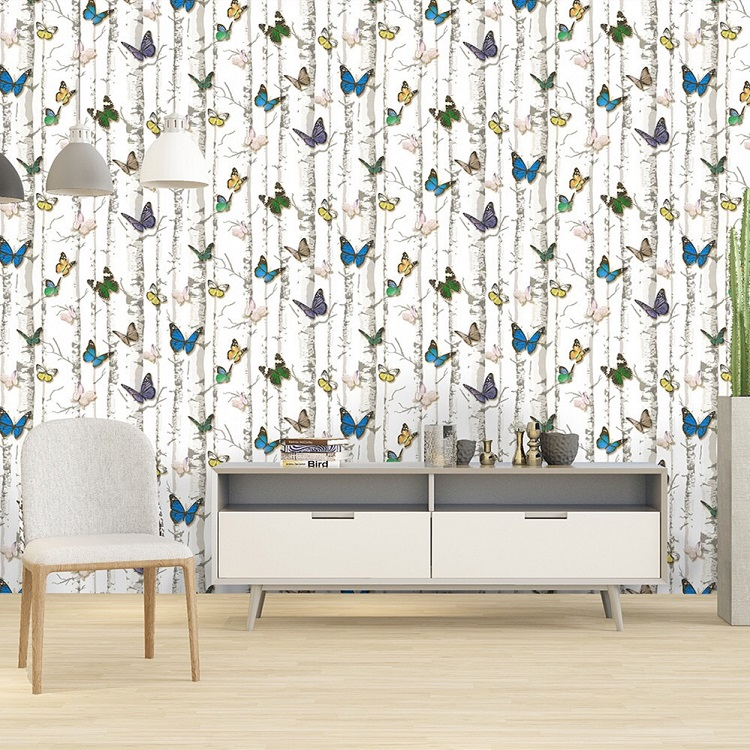 UDK Customized Colorful Butterflies Pattern Self-adhesive Wallpaper Peel And Stick Household Wall And Furniture Decoration