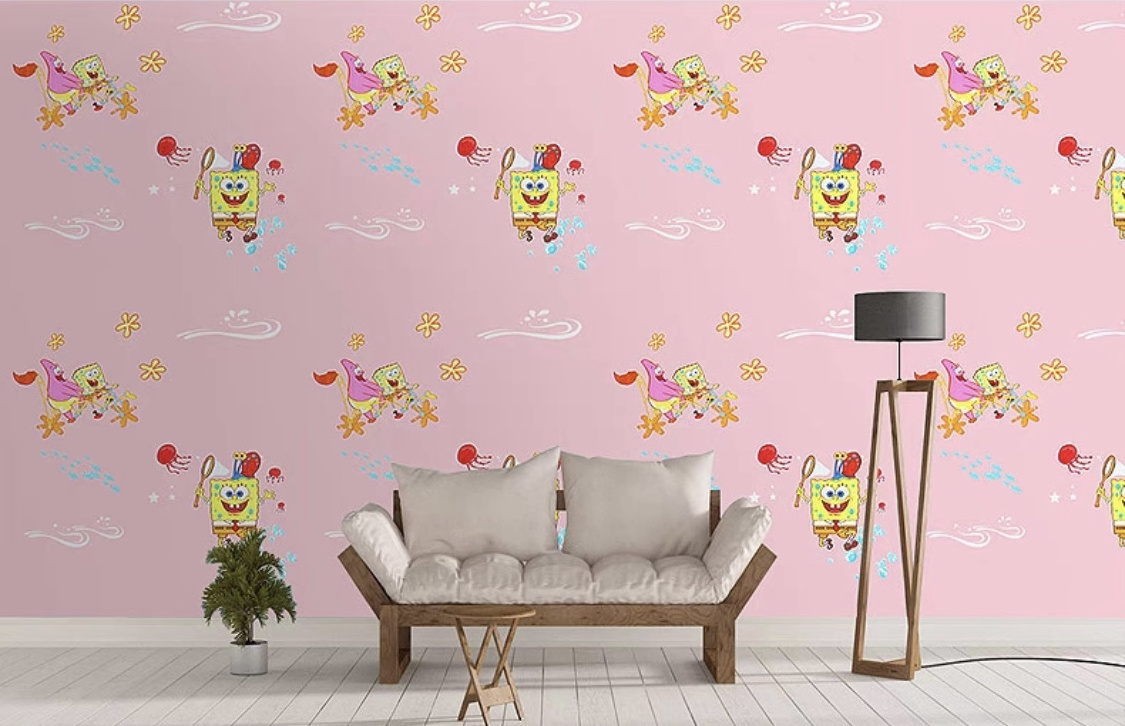 cute girl bedroom wallpaper kids cartoon self adhesive room sticker DIY home decorations PVC waterproof