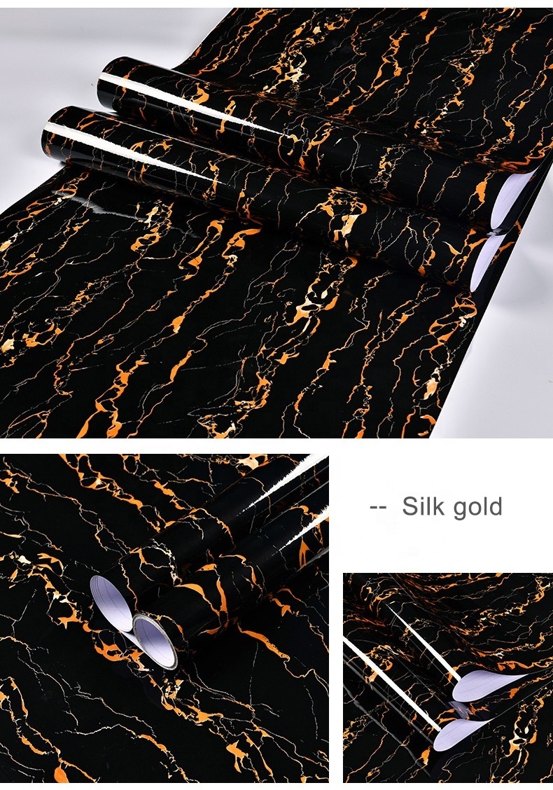 UDK Dark Brown Marble Wallpaper Removable Self-Adhesive Wallpaper Film Kitchen Peel and Stick Backsplash Marble Wallpaper