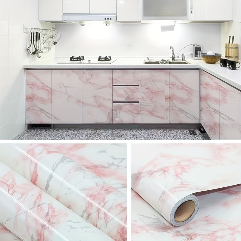 small size pink marble wallpaper with glue Papel pintado de marmol rosa de pequeno tamano for home countertop decor