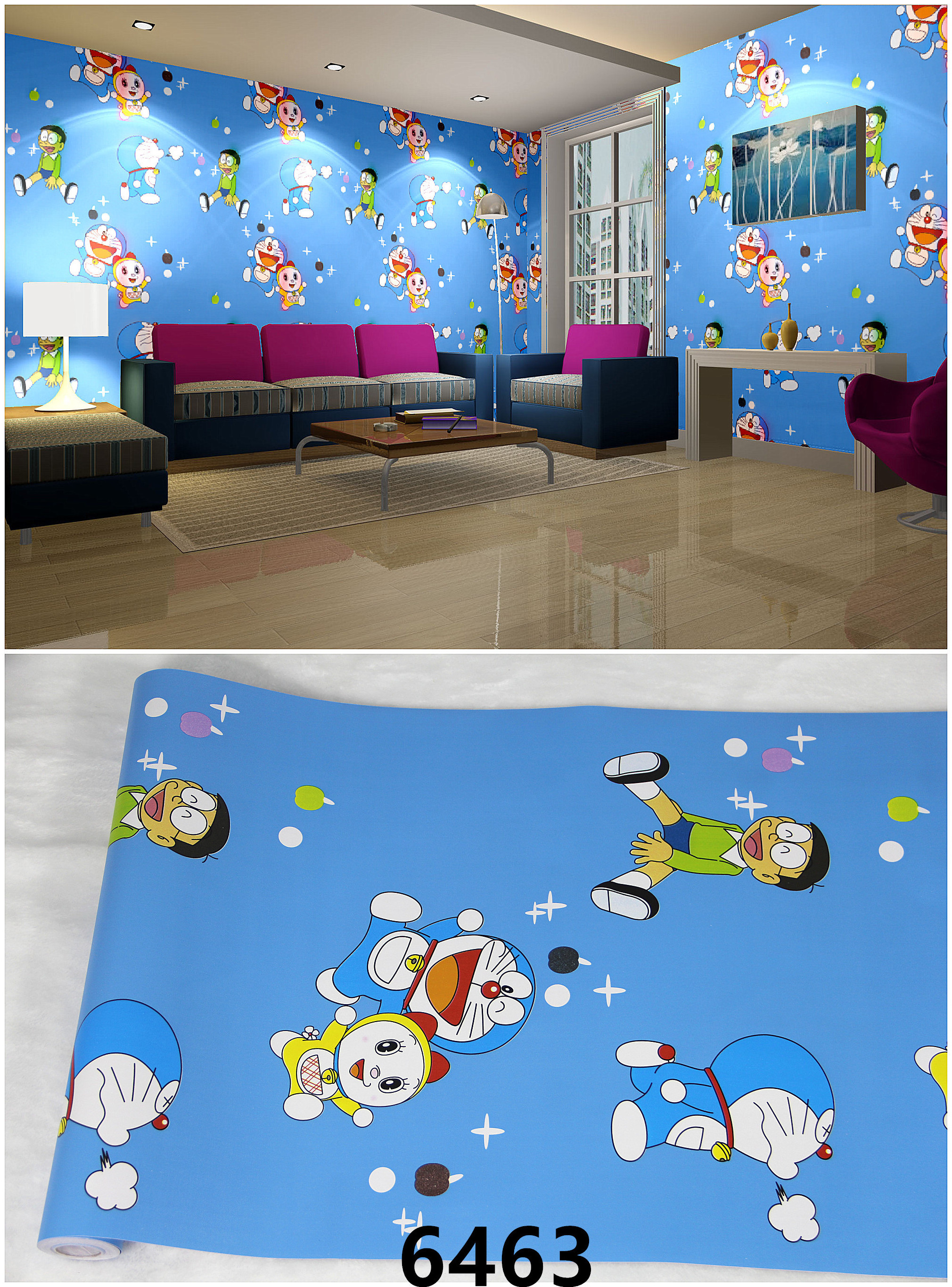 Kids wallpaper cartoon boys girls room wallpaper sticker animal/graphic cartoon themed PVC children home decoration