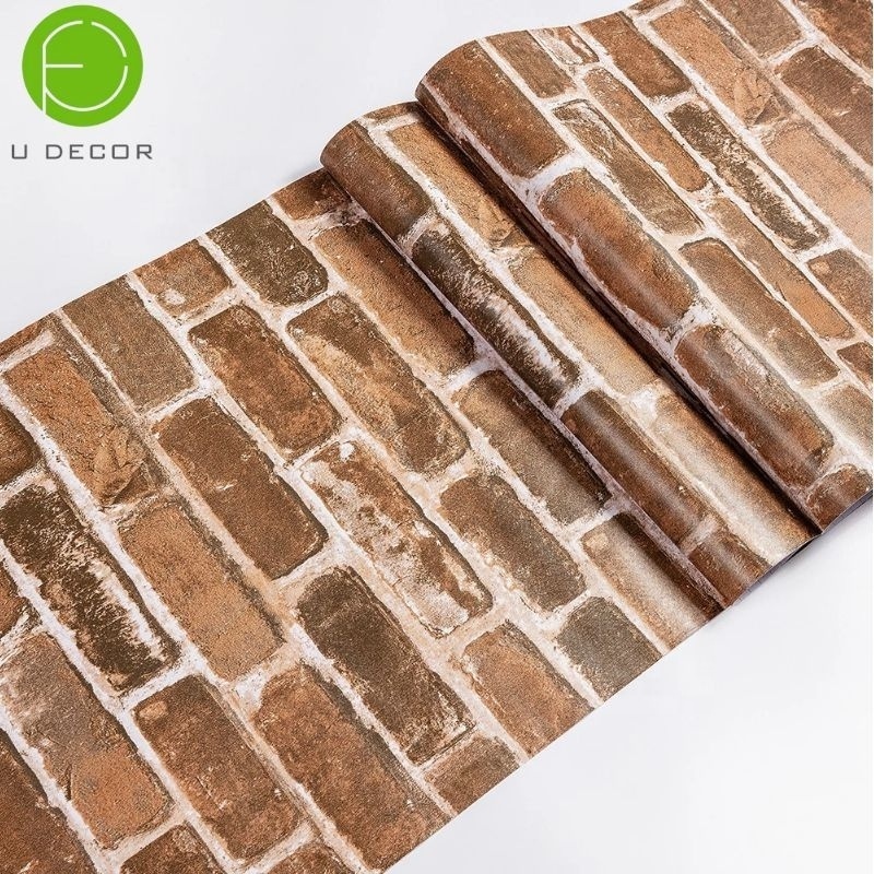 UDK Muti-styles Grey Brick wall paper Renovate Your Living Room Decor with High-Quality and Elegant PVC Self Adhesive Wallpaper