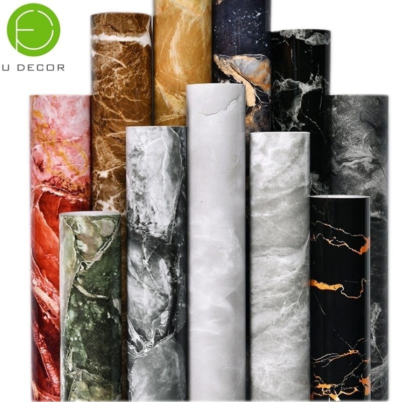 UDK Dark Brown Marble Wallpaper Removable Self-Adhesive Wallpaper Film Kitchen Peel and Stick Backsplash Marble Wallpaper