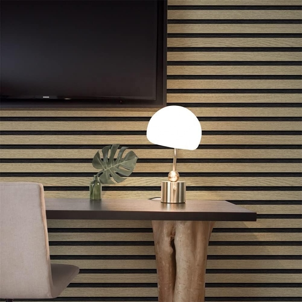 UDK Wood Self-Adhesive Wallpaper 3D Effect Realistic Wood Grain Stripe Splicing Paneling Vinyl Peel and stick wallpaper