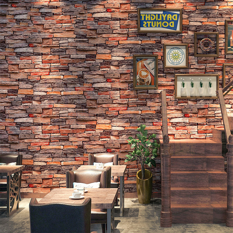 UDK brick wallpaper peel and stick 3D textured vinyl self adhesive wall paper roll for living room 45cmx10m