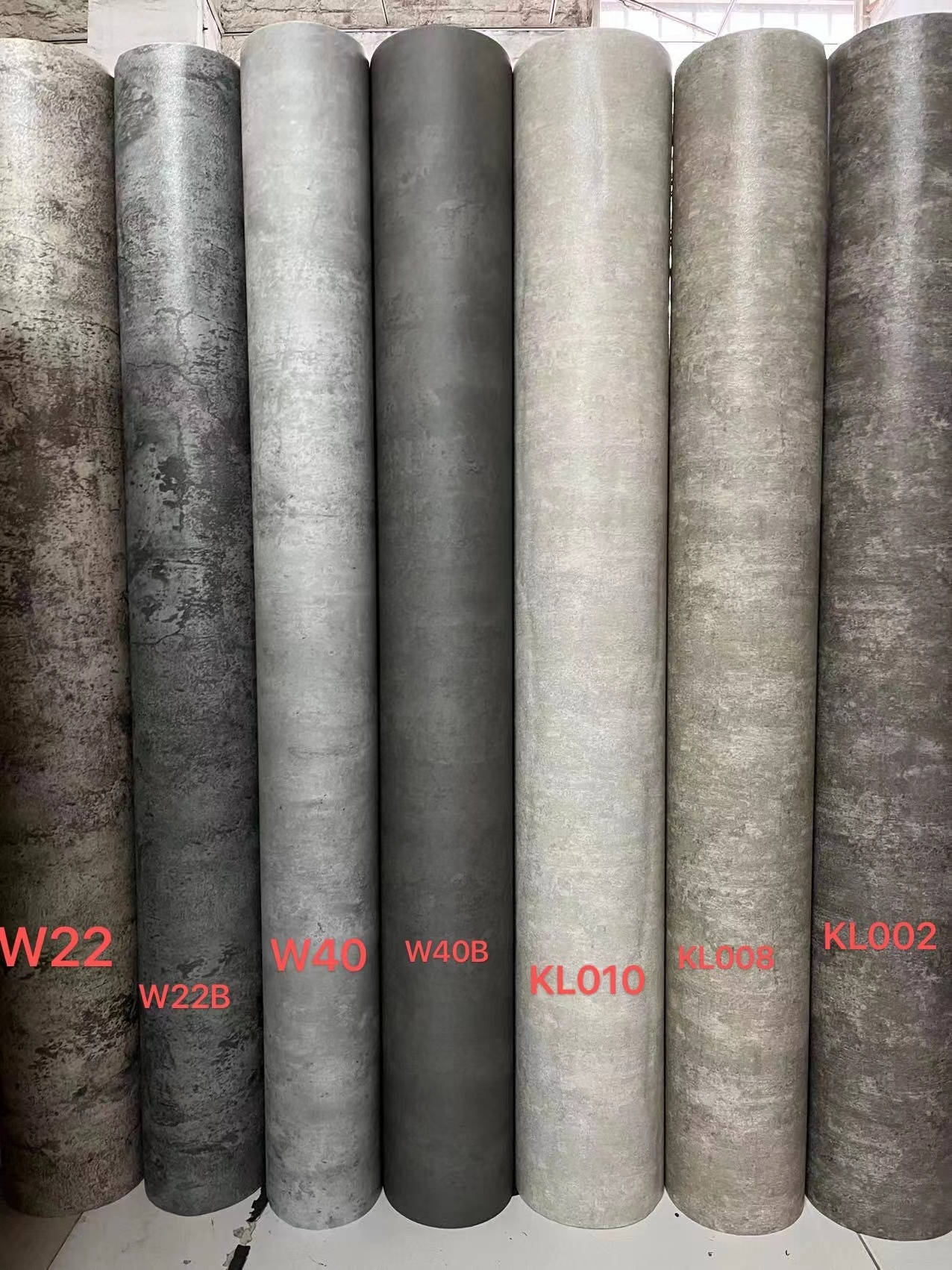 UDK PVC Waterproof Cement Grain Wall paper Self Adhesive Interior Decorative Cement Contact Wallpapers