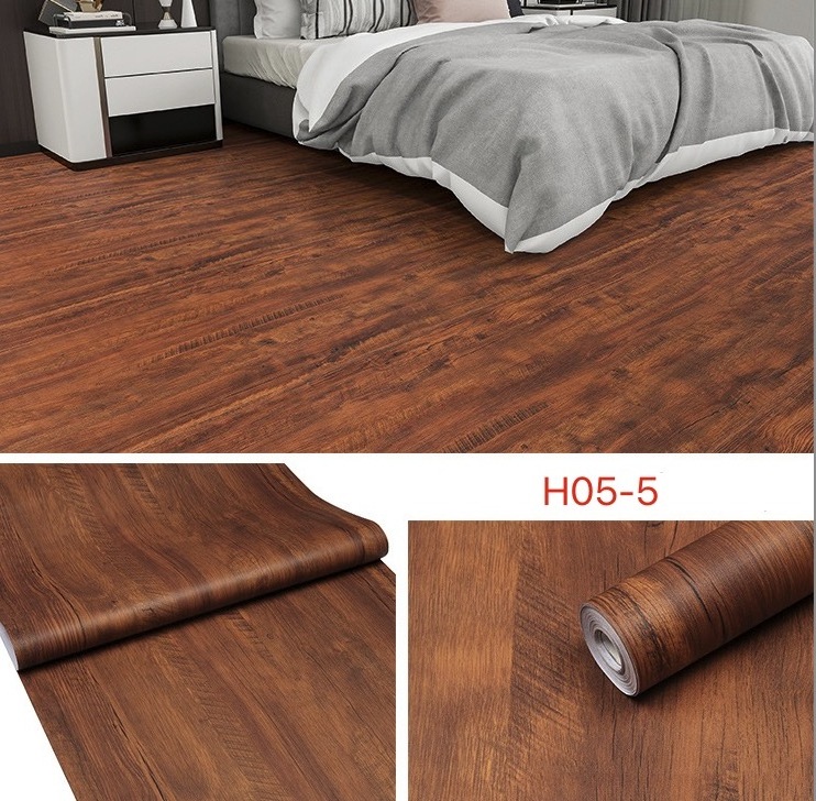 UDK wood look Vinyl Flooring Roll 1.22*50m Peel and Stick Contact Paper Floor Tile for Bedroom Kitchen Living Room Office Home