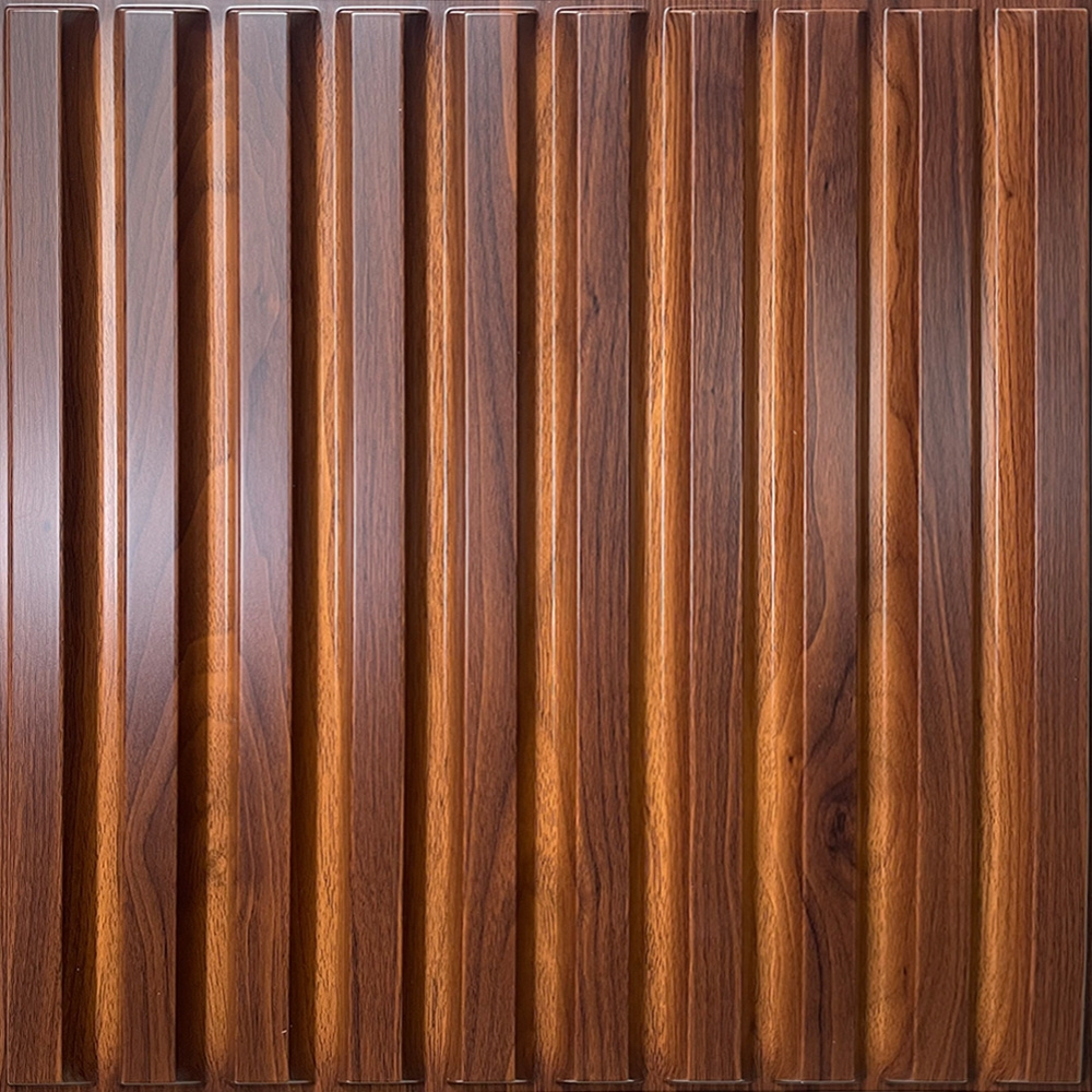 UDK PVC teak wood timber wall board panel striped cladding fence wall panel planks for ceiling wall decor