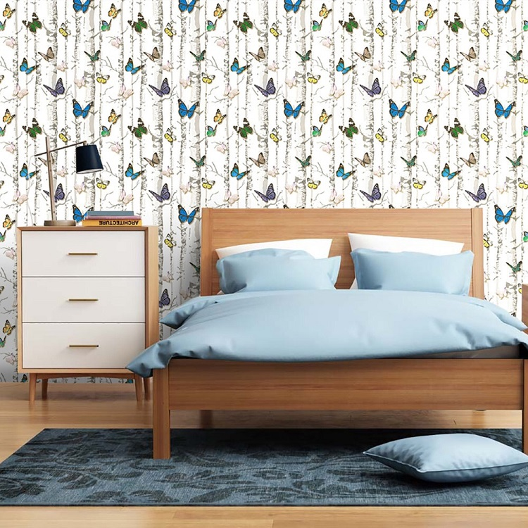 UDK Customized Colorful Butterflies Pattern Self-adhesive Wallpaper Peel And Stick Household Wall And Furniture Decoration