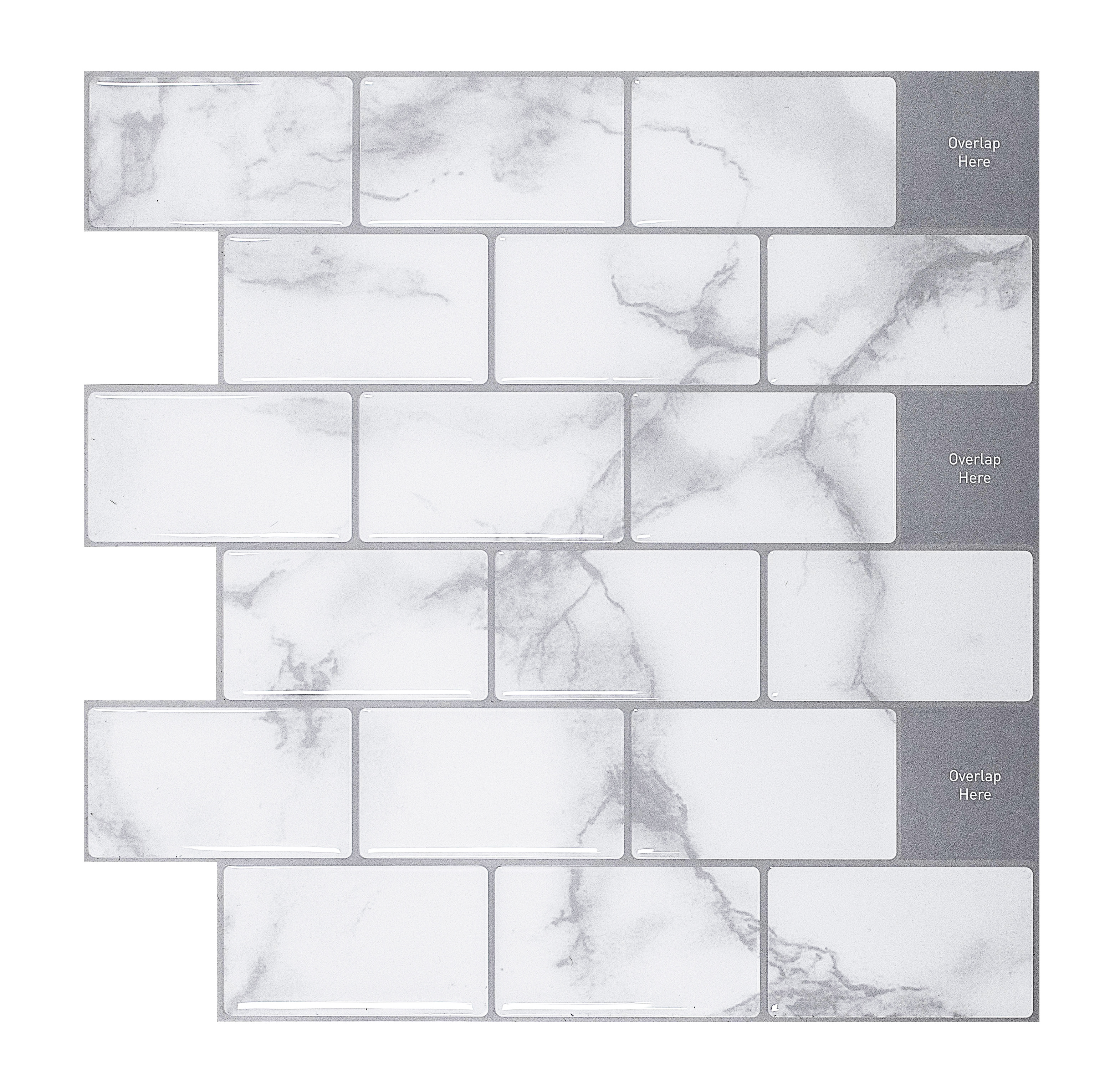 UDK Kitchen Bathroom 3D Wall Tile Sticker Peel and Stick Ease Self Adhesive Waterproof Mould-proof White Subway Backsplash