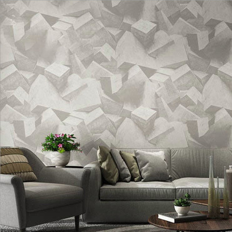 3d abstract geometric artist brick stone wall mural design pvc wallpaper for interior wall decor