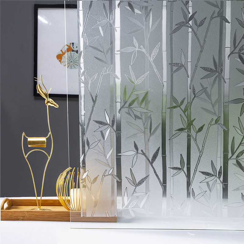 UDK modern louvre No glue static cling window film removable privacy glass door film shower room decorative film