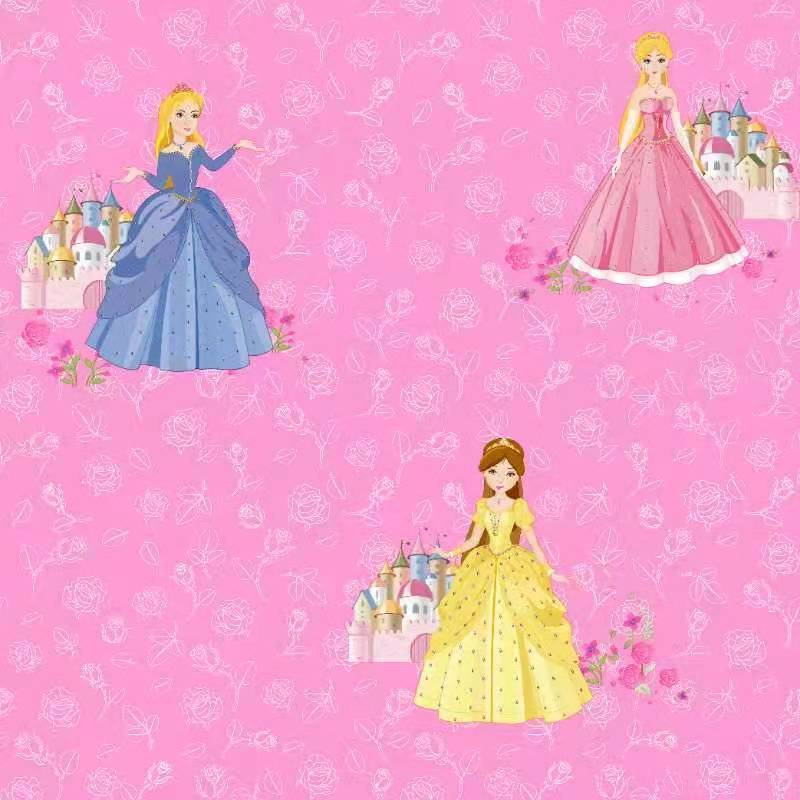 UDK Children Room Decor Cartoon Character Wallpaper Pastel Princess Wallpaper Modern 100% Customized Product