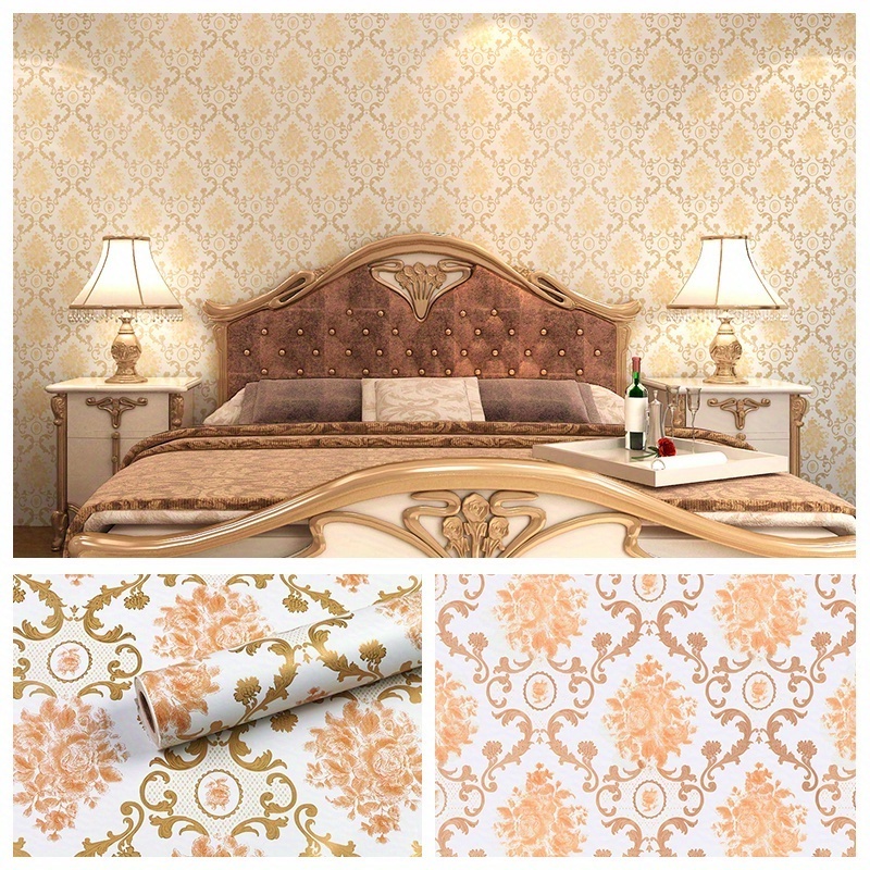 UDK Hot Sell Vinyl 45cm Luxury Damask Peel-Stick Wallpaper Self-Adhesive decorative wall stickers for home wall decoration