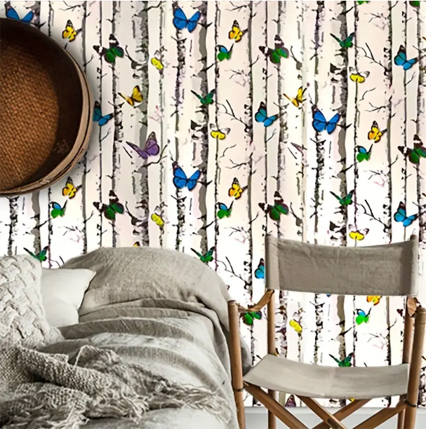 UDK PVC wall stickers Butterflies Pattern Self-adhesive Wallpaper Peel And Stick Household Wall And Furniture Decoration