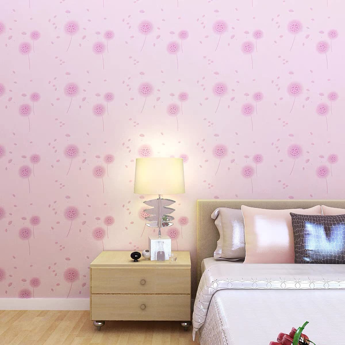 UDK Floral Wallpapers For a Living Room Peel & Stick Wallpapers Peonies PVC Wallpaper