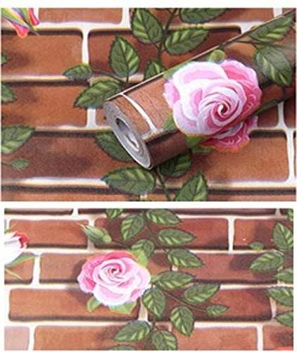 UDK Brick Wallpaper Peel and Stick 45x10m Removable Faux Brick Paper for Bedroom Self-Adhesive Stick on Wallpaper