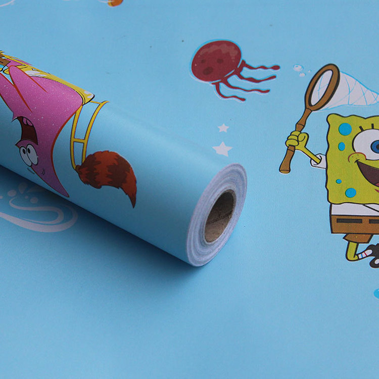 45cm width cartoon wallpaper kid'S room wall sticker waterproof Sound insulation cartoon patterned wallpaper