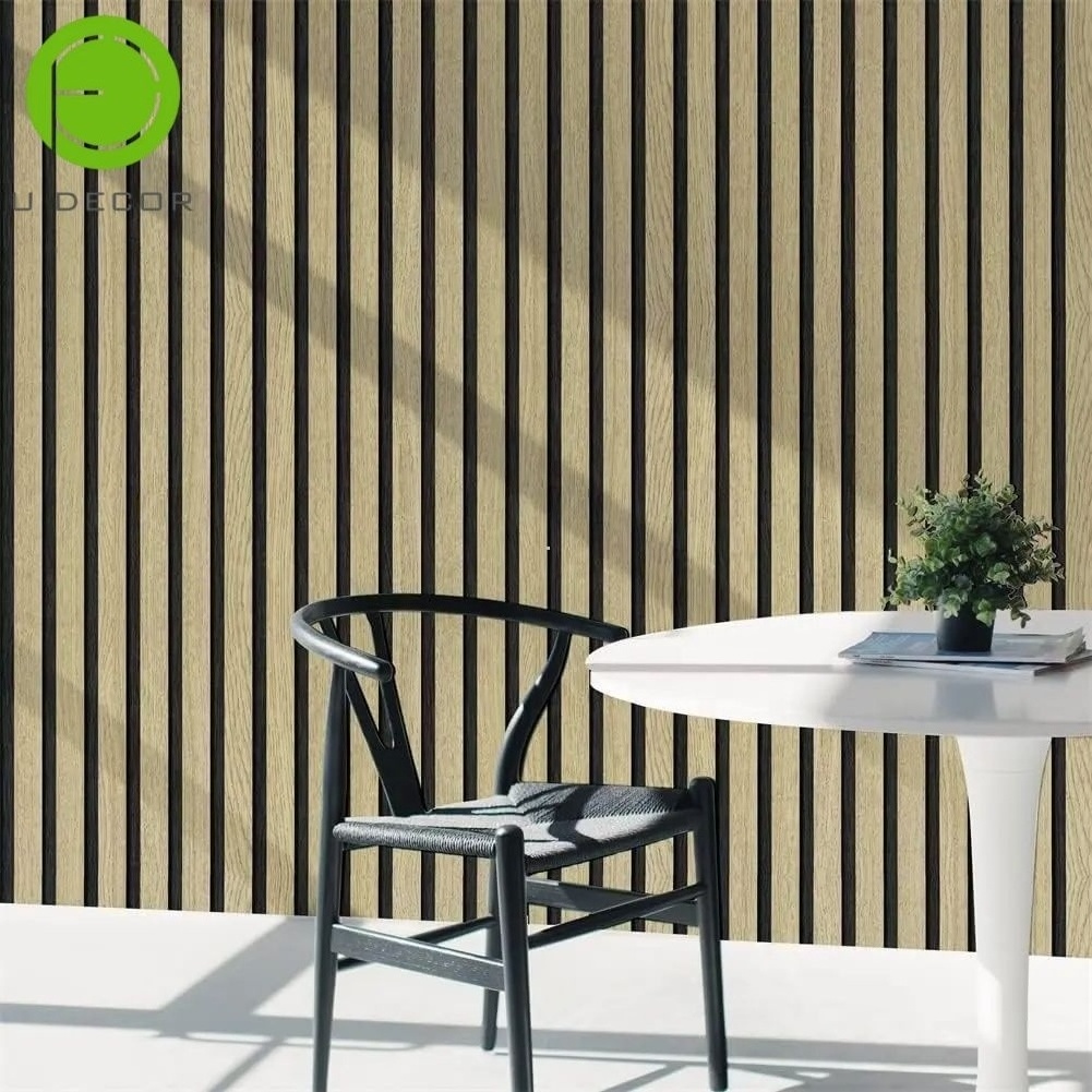 UDK Wood Self-Adhesive Wallpaper 3D Effect Realistic Wood Grain Stripe Splicing Paneling Vinyl Peel and stick wallpaper