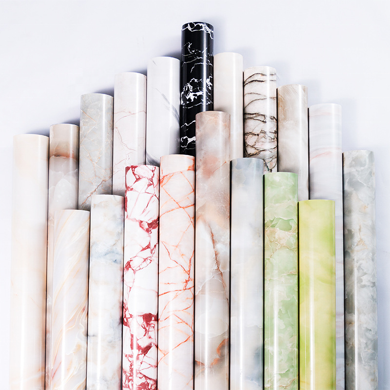 UDK PVC peel and stick marble covering wall paper marble wallpaper sticker for kitchen cabinet/countertop