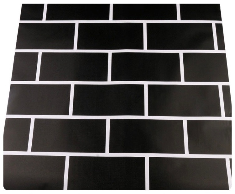 UDK PVC 45cm Black Brick Self Adhesive Wallpaper peel and stick wall sticker for wall & furniture decoration