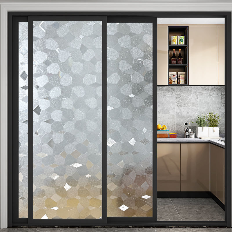 UDK removable glueless static cling window film privacy glass door film shower room decorative film