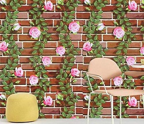 UDK Brick Wallpaper Peel and Stick 45x10m Removable Faux Brick Paper for Bedroom Self-Adhesive Stick on Wallpaper