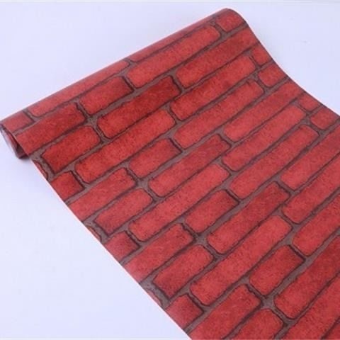 High Quality 3D Cement Red bricks Pattern PVC Waterproof wallpaper Peel & Stick Wall paper For Apartment Hotel Decoration