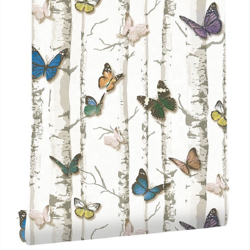 UDK Customized Colorful Butterflies Pattern Self-adhesive Wallpaper Peel And Stick Household Wall And Furniture Decoration