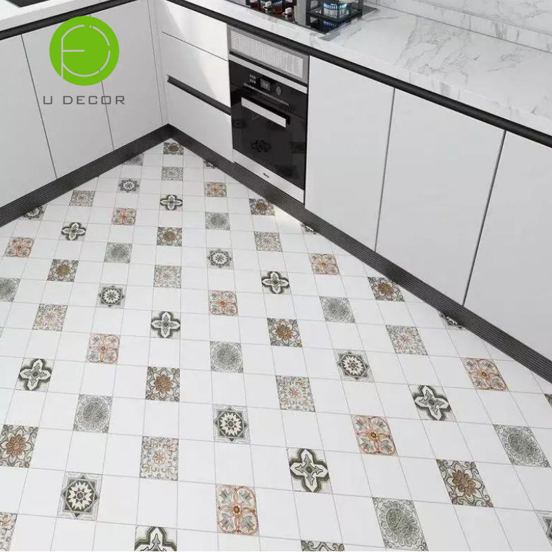 pvc vinyl flooring sticker peel and stick floor tile paper 3D floor removable wallpaper