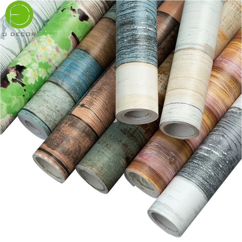 UDK new arrival of wooden Wallpaper Vinyl vinyl decorative stickers for furniture and stair wall sticker