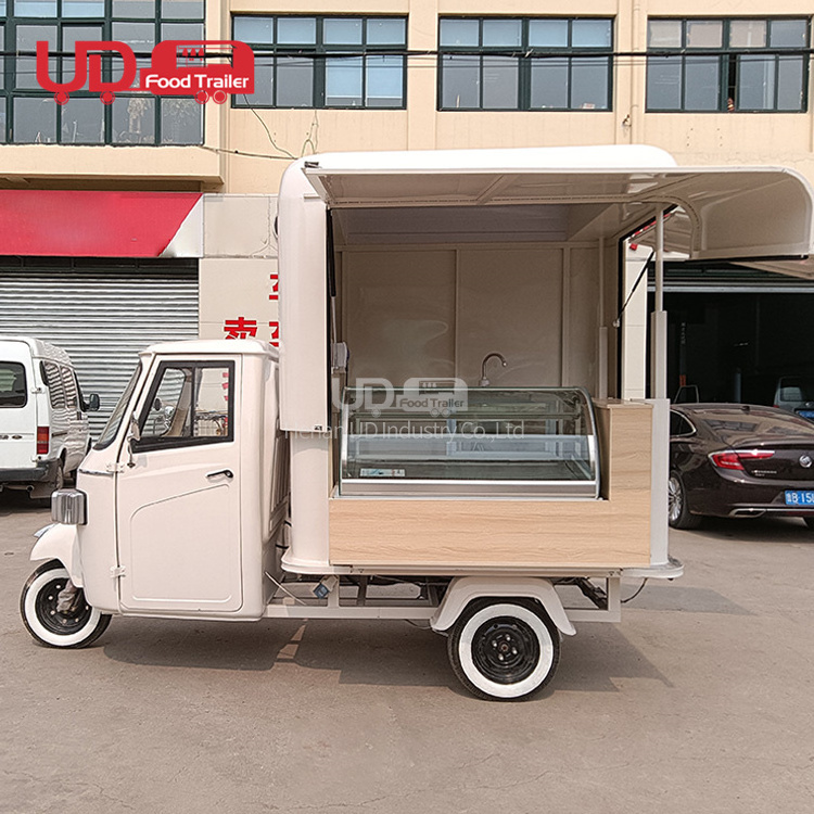 Custom Cupcake Coffee Cart 3 Wheel Mobile Ice Cream Snack Van Italian Food Car  Ape Food Truck For Sale