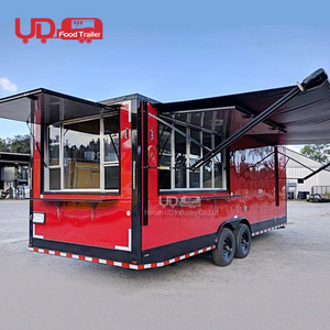 China Factory Directly Exporting Pizza Food Trucks Mobile Kitchen Restaurant Burger Van Taco Halal Mobile Fast Food Trailer