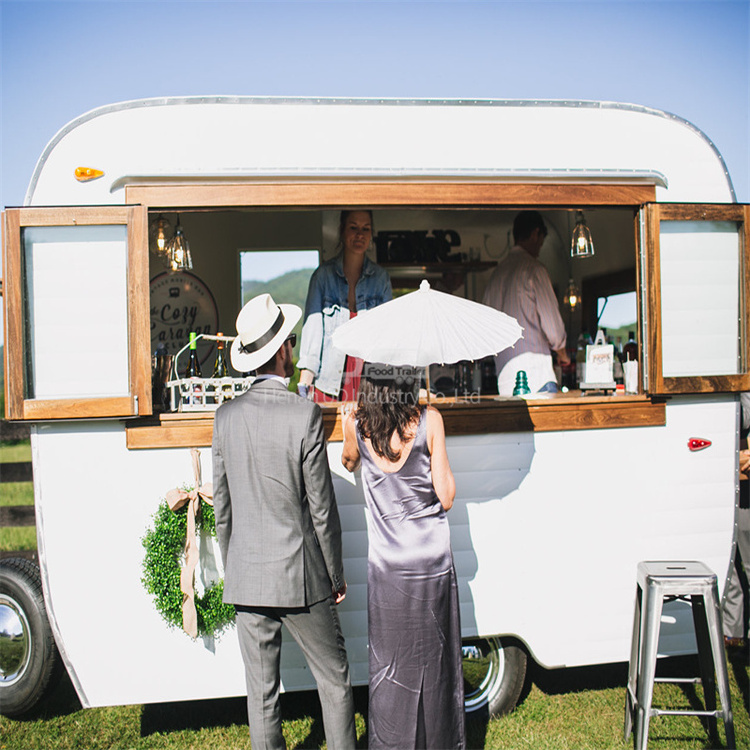 Hot Sale Ice Cream Truck Coffee Van Food Trailer Fast Food Cart Wedding Cart Wine Beer Mobile Bar Trailer