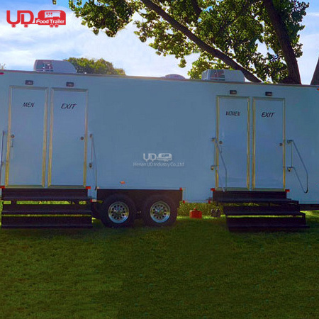 Restroom Business Portable Toilet Luxury Bathroom Trailer Cost 4 Stall Restroom Trailer For Sale