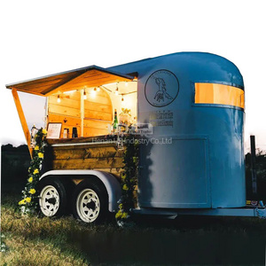 New Style Mobile Bar Trailer Fully Equipped Coffee Shop Ice Cream Cart Street Outdoor Concession Horse Food Trailer