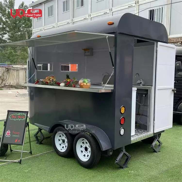 New Style Mobile Bar Trailer Fully Equipped Coffee Shop Ice Cream Cart Street Outdoor Concession Horse Food Trailer