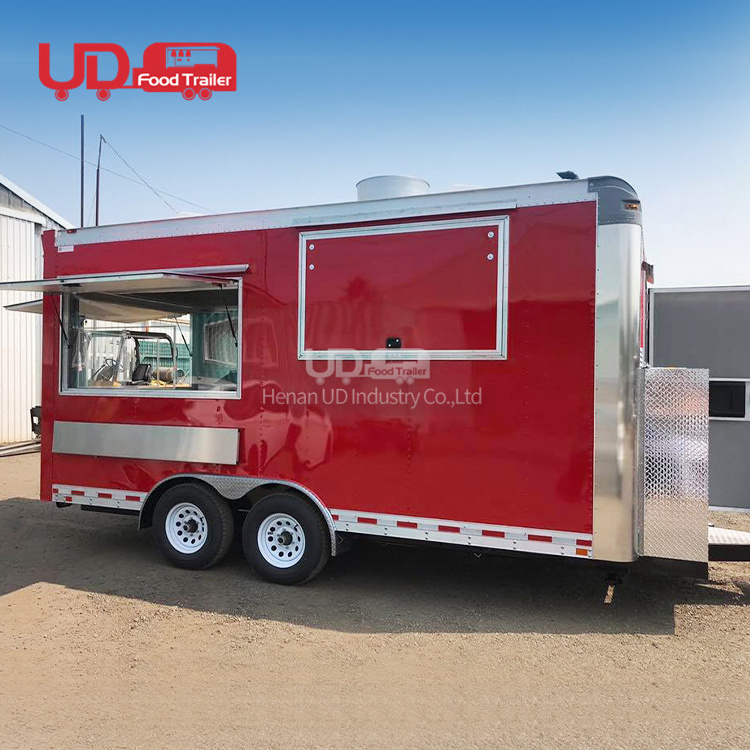 Cheap Mobile Food Trucks Pizza Hot Dog Fast Food Stall Taco Truck Coffee Van Fast Food Trailer For Sale USA