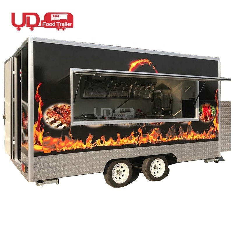 New Design Food Trailers Catering Equipment Hot Dog Cart Small Bakery Chips Food Truck With Oven