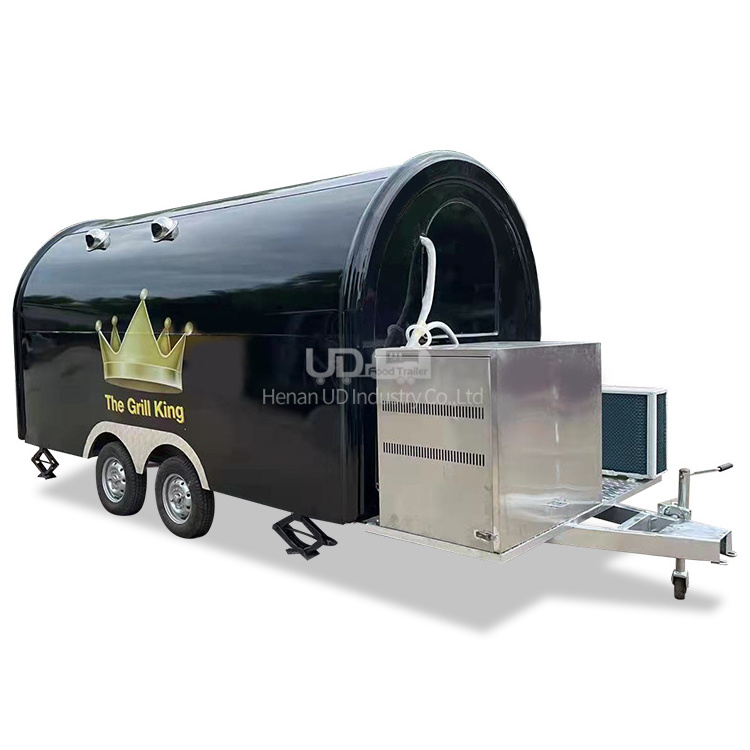 Custom Small Food Kiosk Fiberglass Food Cart Cater Truck Burger Vans Mobile Kitchen Food Trailer