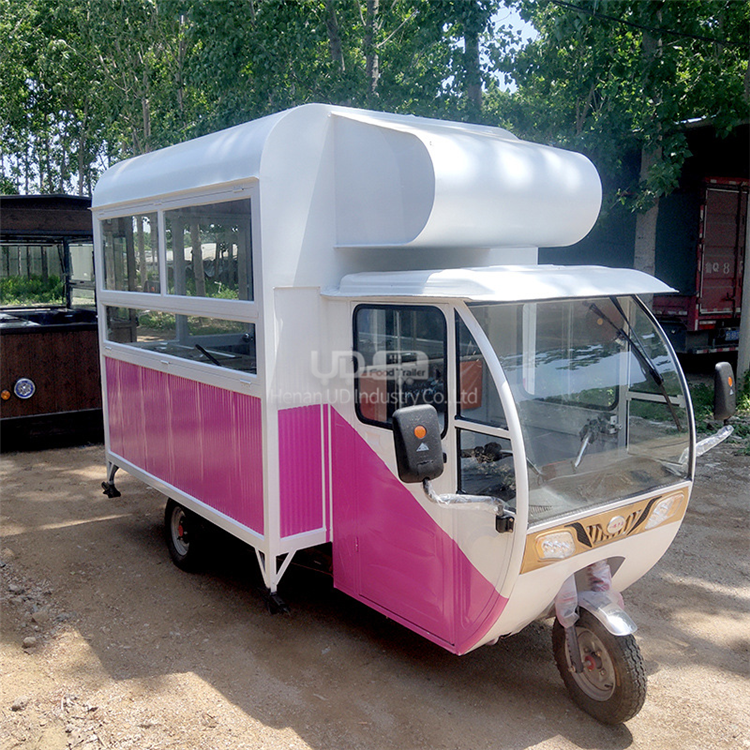 China Factory Outdoor Moto Three Wheels Electric Tricycle Ice Cream Truck Taco Food Cart for Sale