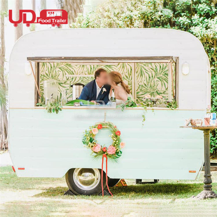 Ice Cream Kiosk Coffee Van Flower Dessert Candy Carts Fast Food Truck Vintage Mobile Bar Food Trailer For Wedding