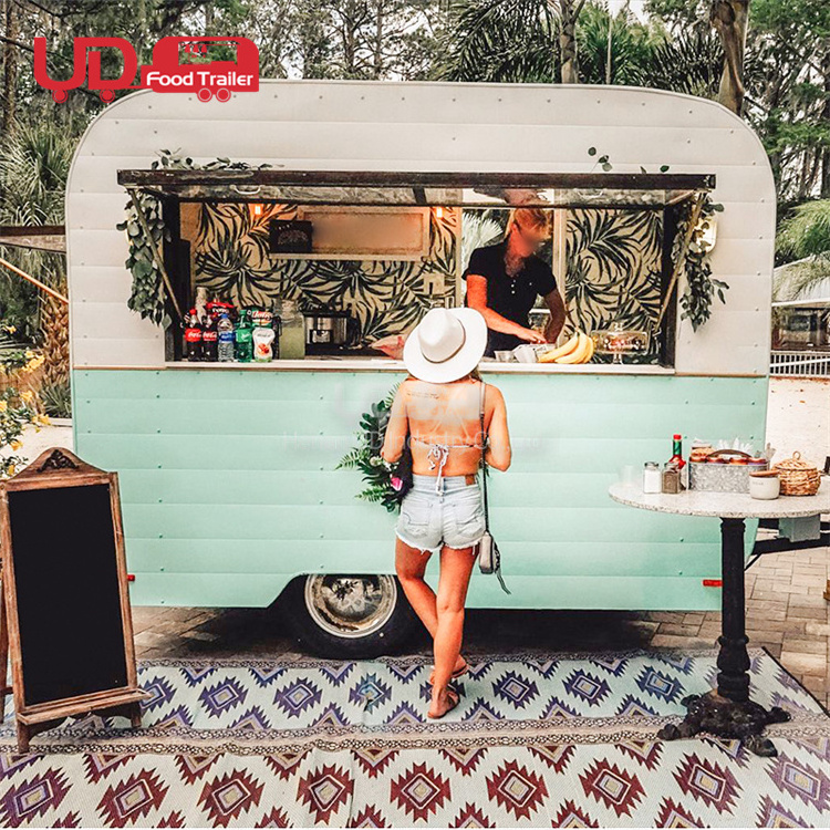 Ice Cream Kiosk Coffee Van Flower Dessert Candy Carts Fast Food Truck Vintage Mobile Bar Food Trailer For Wedding