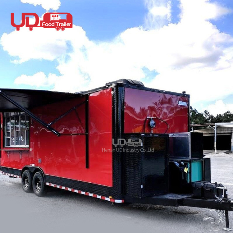 China Factory Directly Exporting Pizza Food Trucks Mobile Kitchen Restaurant Burger Van Taco Halal Mobile Fast Food Trailer