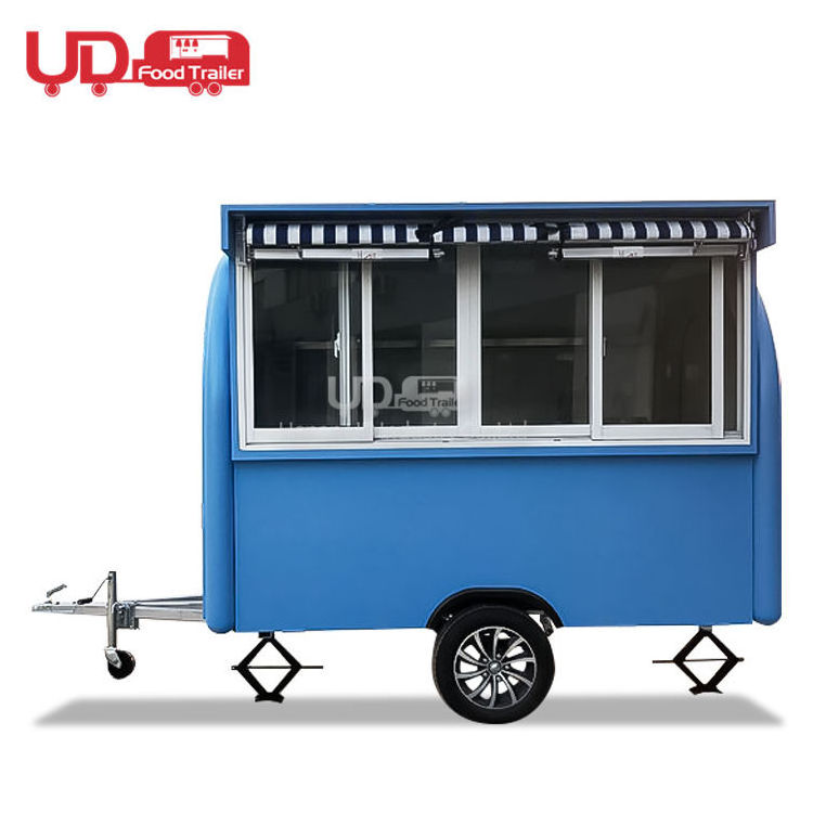 Outdoor Mobile Round Small Food Cart Coffee Kiosk Ice Cream Truck Concession Food Trailer Fully Equipped