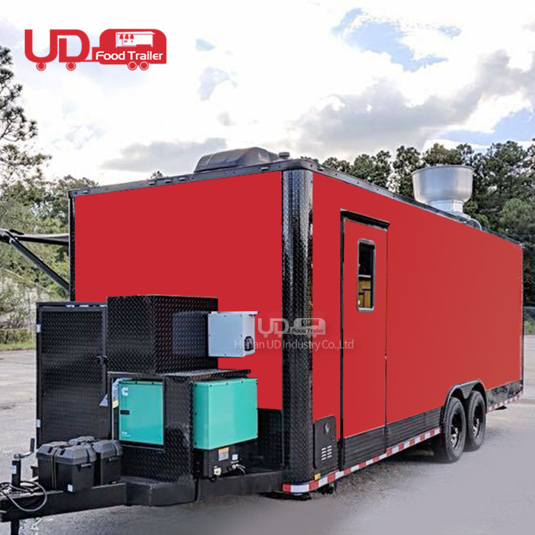 China Factory Directly Exporting Pizza Food Trucks Mobile Kitchen Restaurant Burger Van Taco Halal Mobile Fast Food Trailer