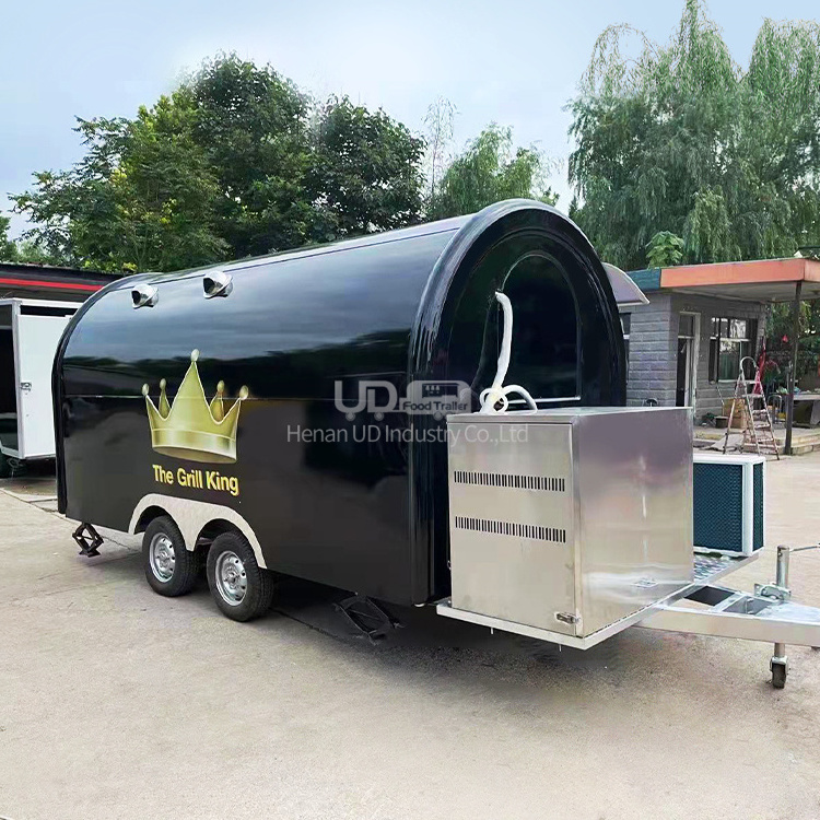 Custom Small Food Kiosk Fiberglass Food Cart Cater Truck Burger Vans Mobile Kitchen Food Trailer