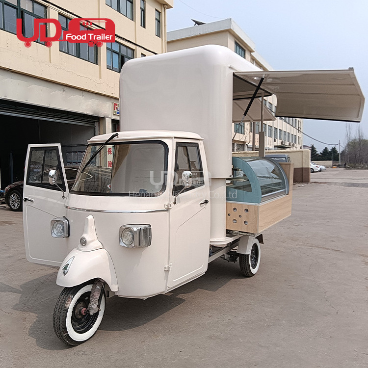 Custom Cupcake Coffee Cart 3 Wheel Mobile Ice Cream Snack Van Italian Food Car  Ape Food Truck For Sale