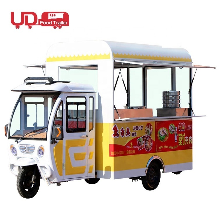 Street Food Cart Electric Food Tricycle Hot Dog Cart Coffee Van Mobile Kitchen Ice Cream Bike Food Truck