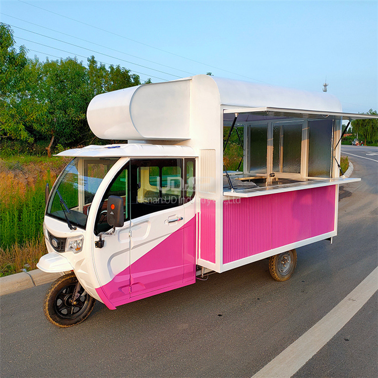 China Factory Outdoor Moto Three Wheels Electric Tricycle Ice Cream Truck Taco Food Cart for Sale